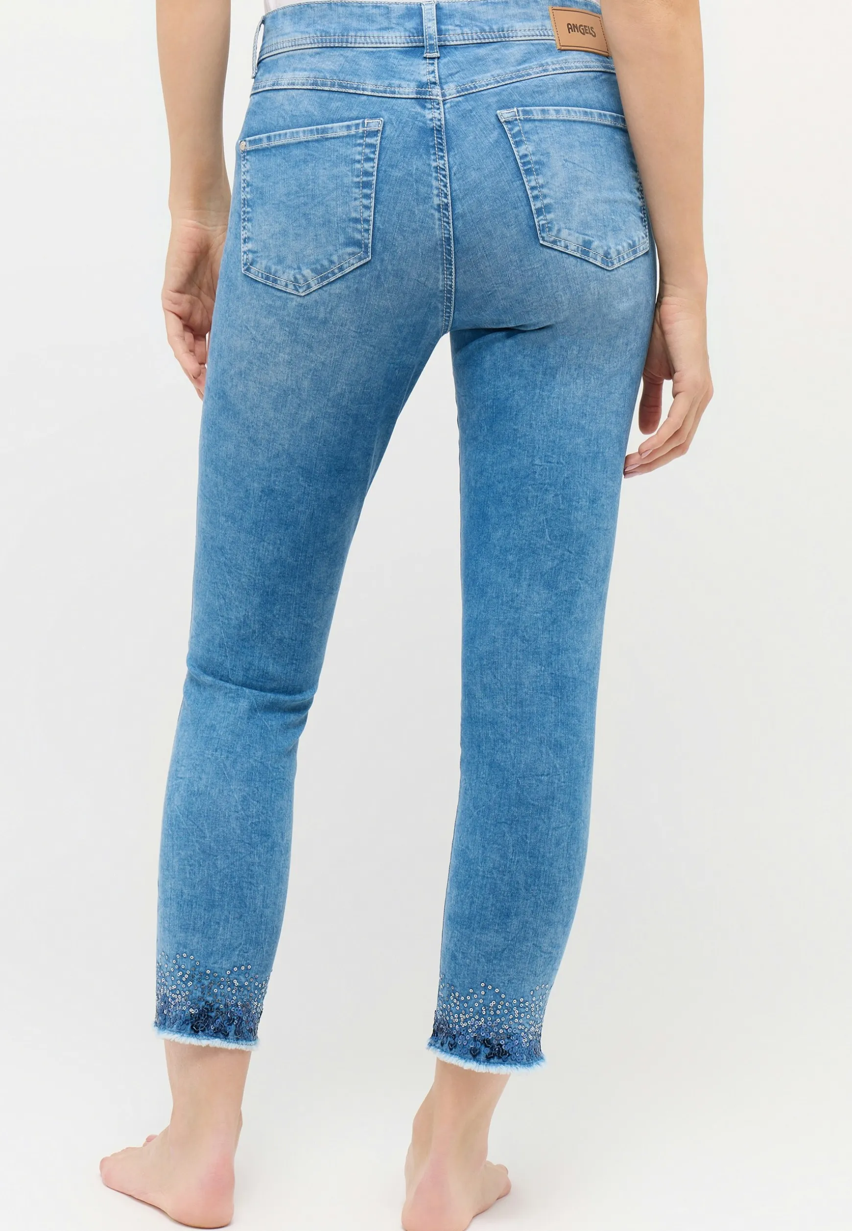 Jeans Ornella Fringe mit Used-Waschung