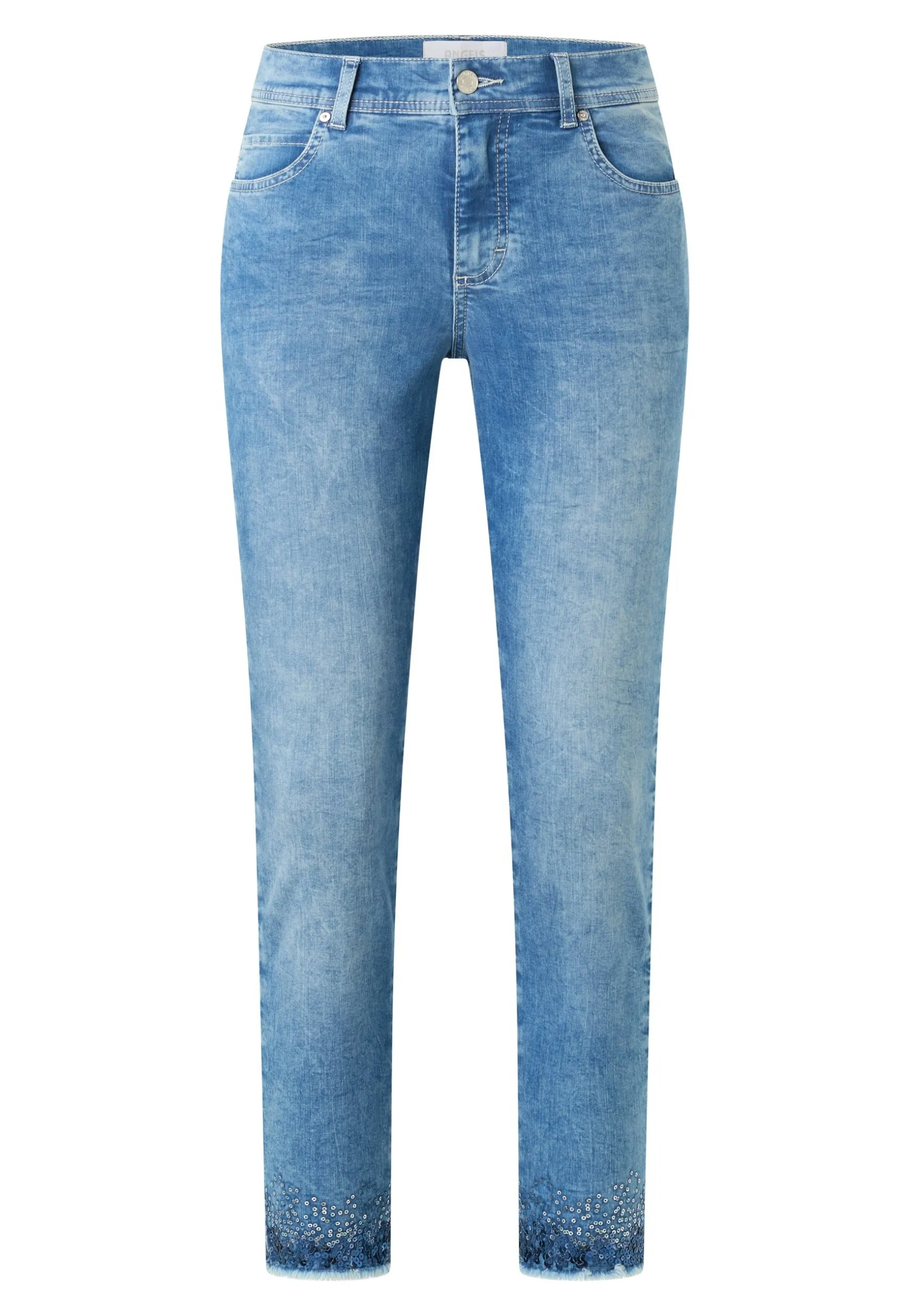 Jeans Ornella Fringe mit Used-Waschung