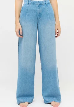 Jeans Palazzo mit Used-Waschung
