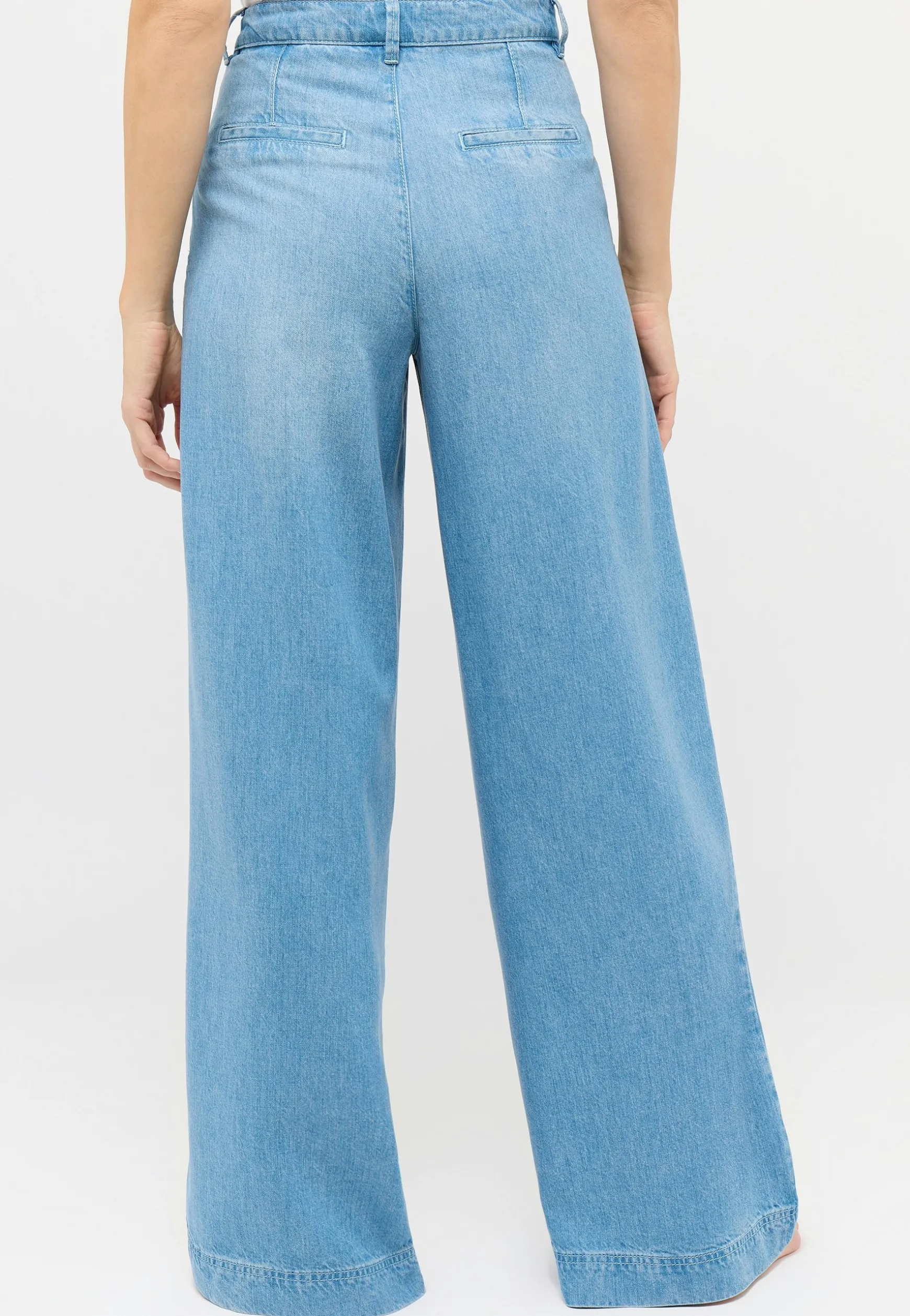 Jeans Palazzo mit Used-Waschung