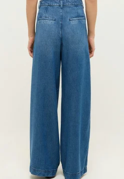 Jeans Palazzo mit Used-Waschung