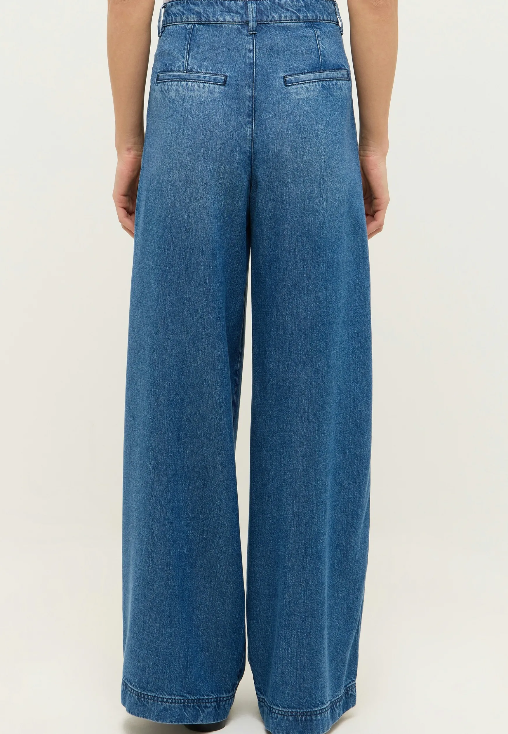 Jeans Palazzo mit Used-Waschung