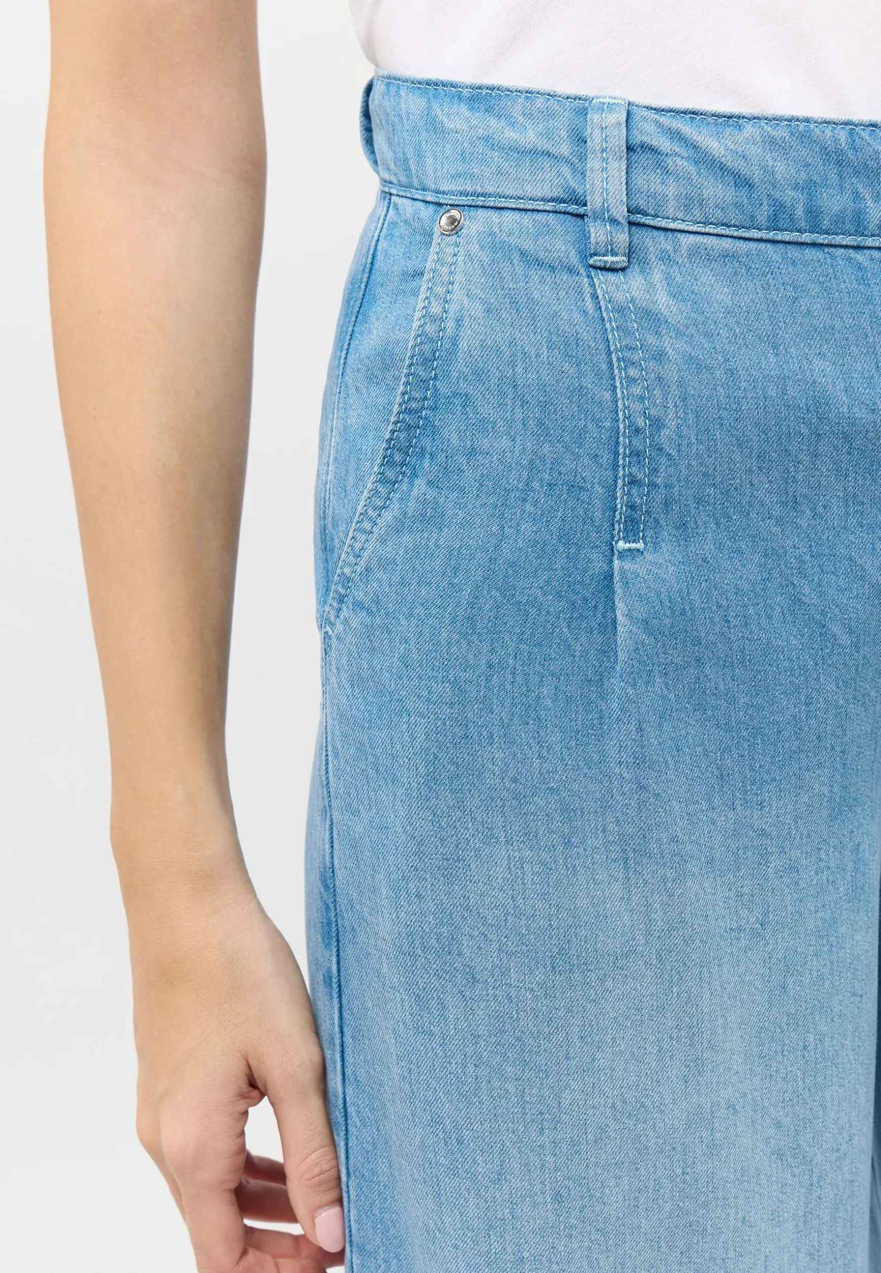 Jeans Palazzo mit Used-Waschung