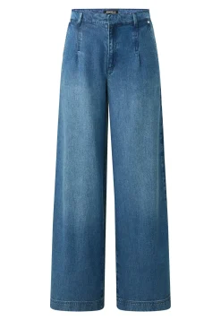 Jeans Palazzo mit Used-Waschung