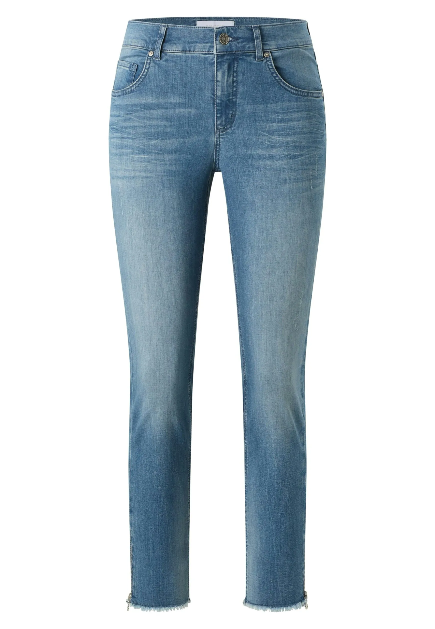 Jeans Skinny Ankle Zip Fringe
