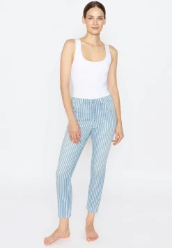 Jeans Skinny Ankle Zip mit Streifen