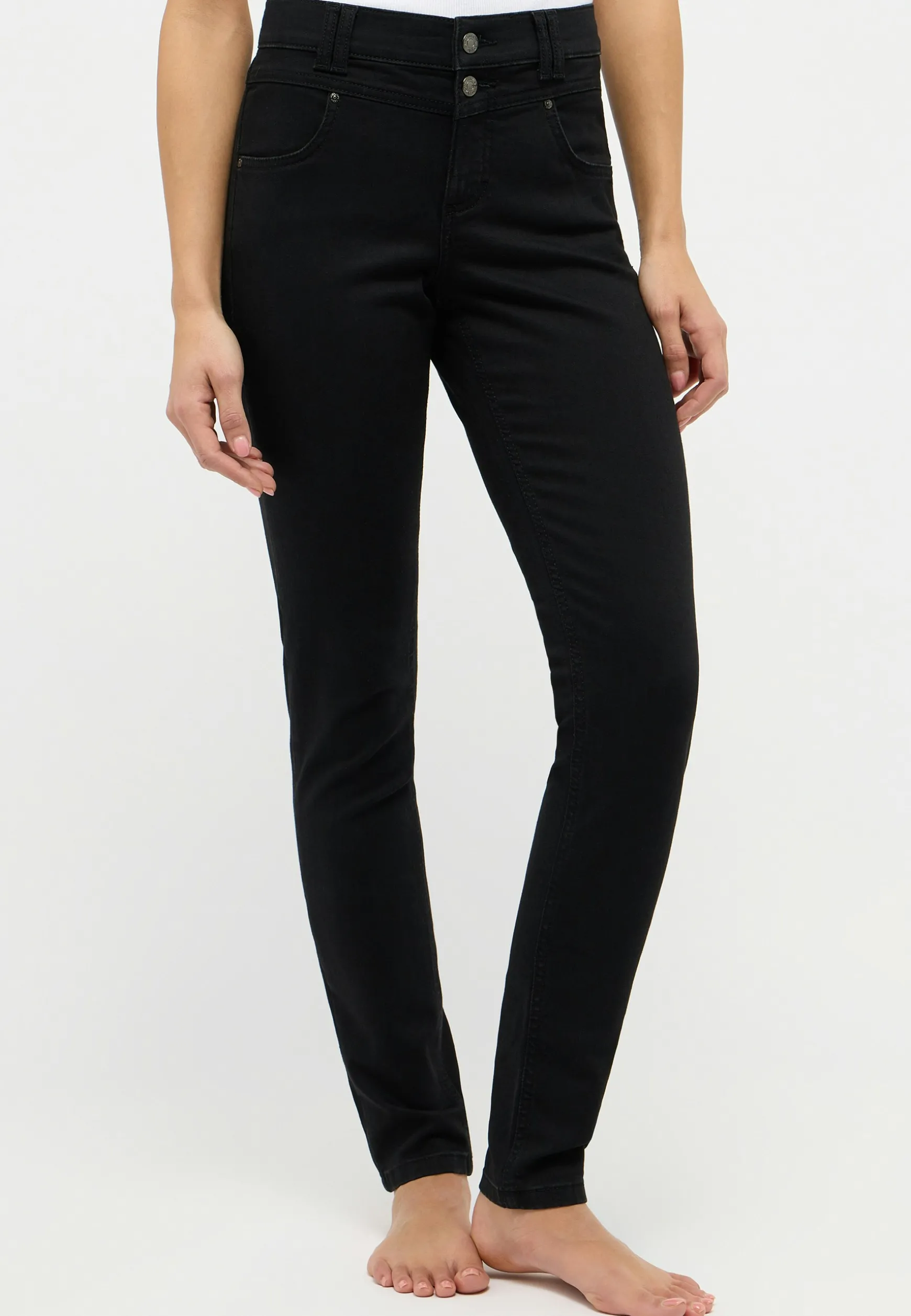 Jeans Skinny Button mit authentischem Denim