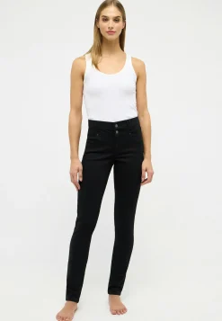 Jeans Skinny Button mit authentischem Denim