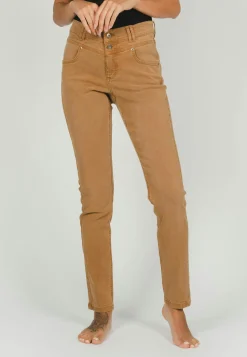 Jeans Skinny Button mit Coloured Denim