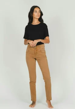 Jeans Skinny Button mit Coloured Denim
