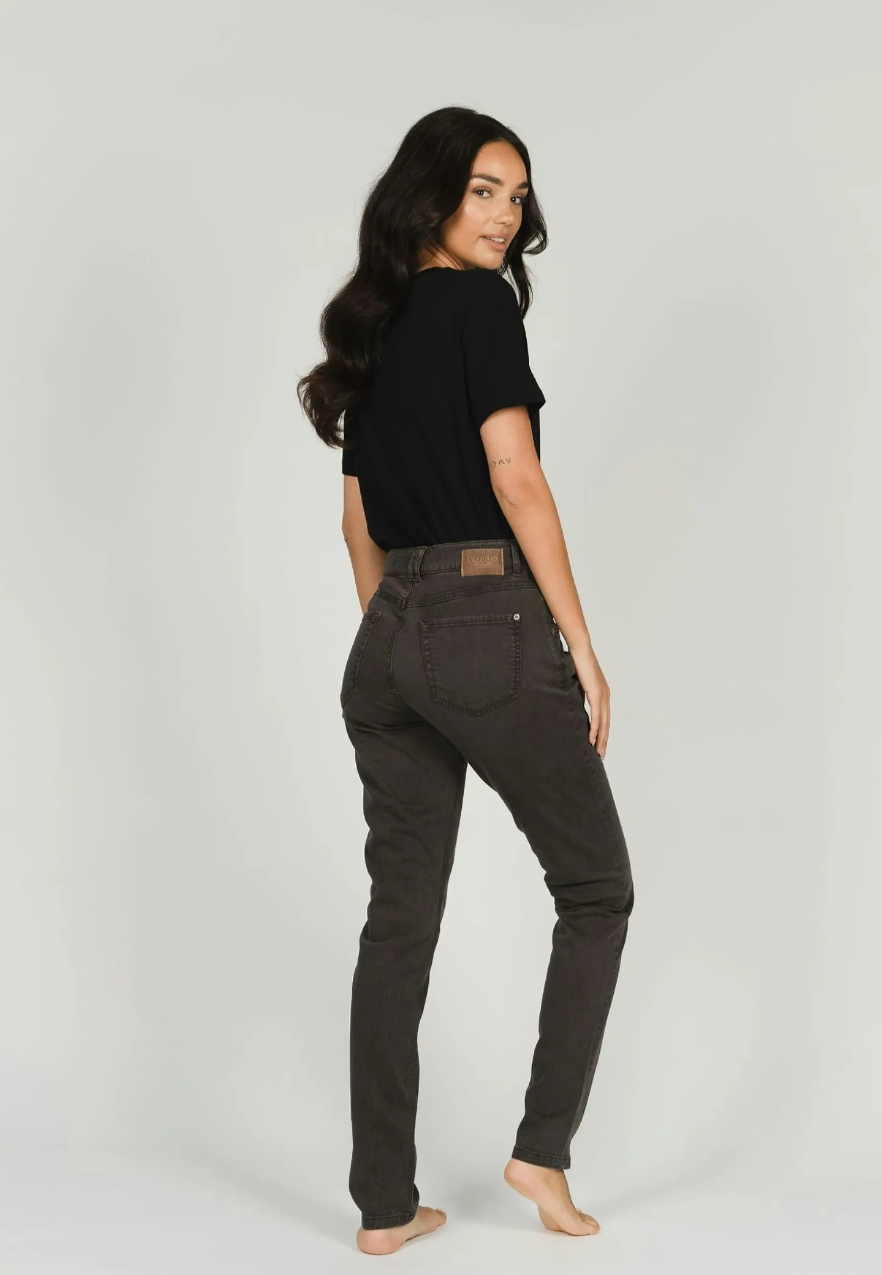 Jeans Skinny Button mit Coloured Denim