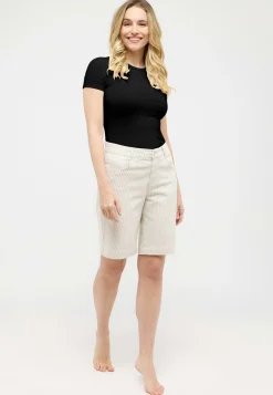 Jeans Wide Leg Short mit Streifen