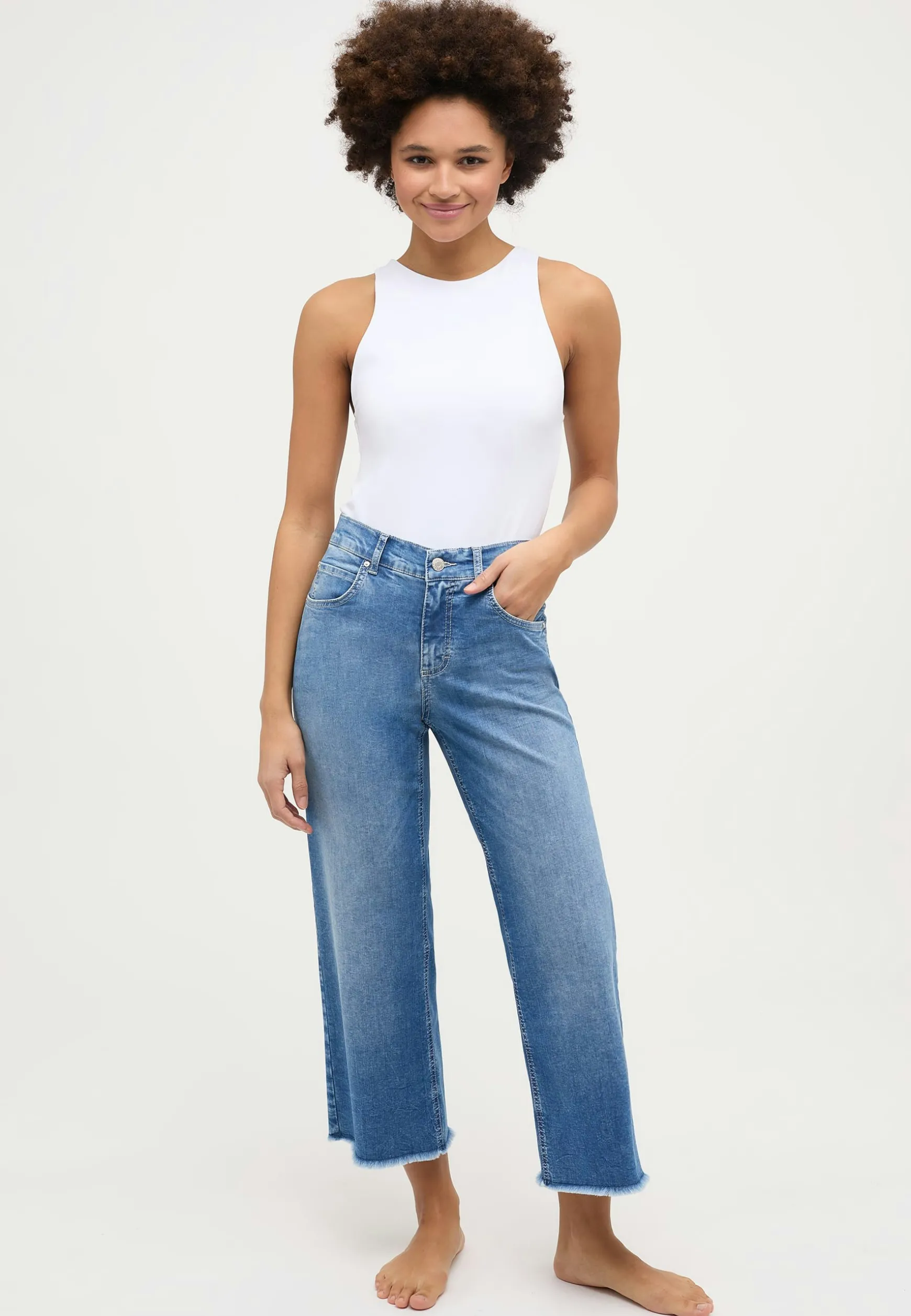 Jeans-Culotte Linn Fringe
