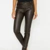 Lederimitathose Skinny Pocket Zip in Uni-Design