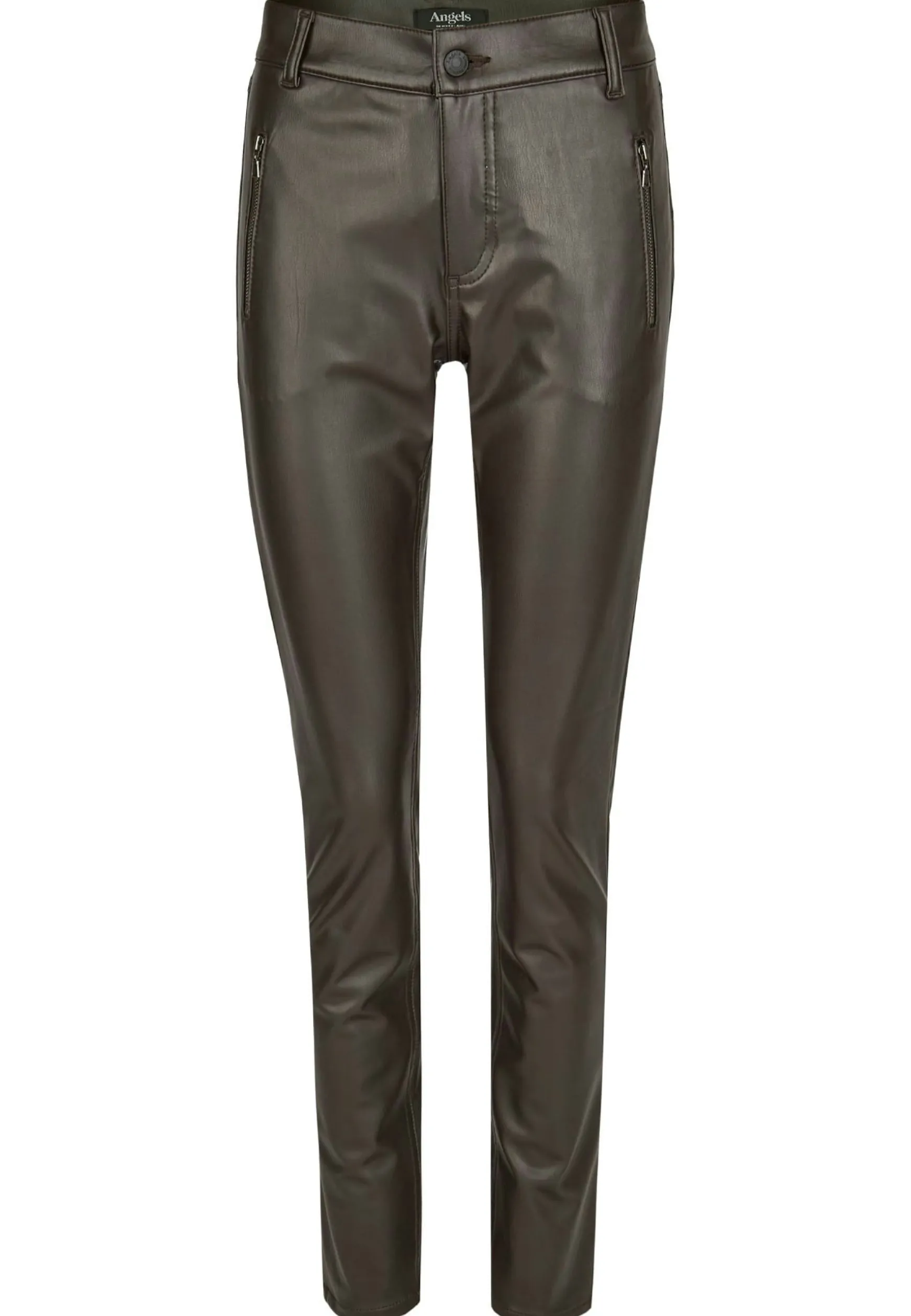 Lederimitathose Skinny Pocket Zip in Uni-Design