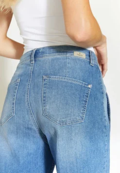 Mom-Jeans Alma Crop mit Logo-Applikation