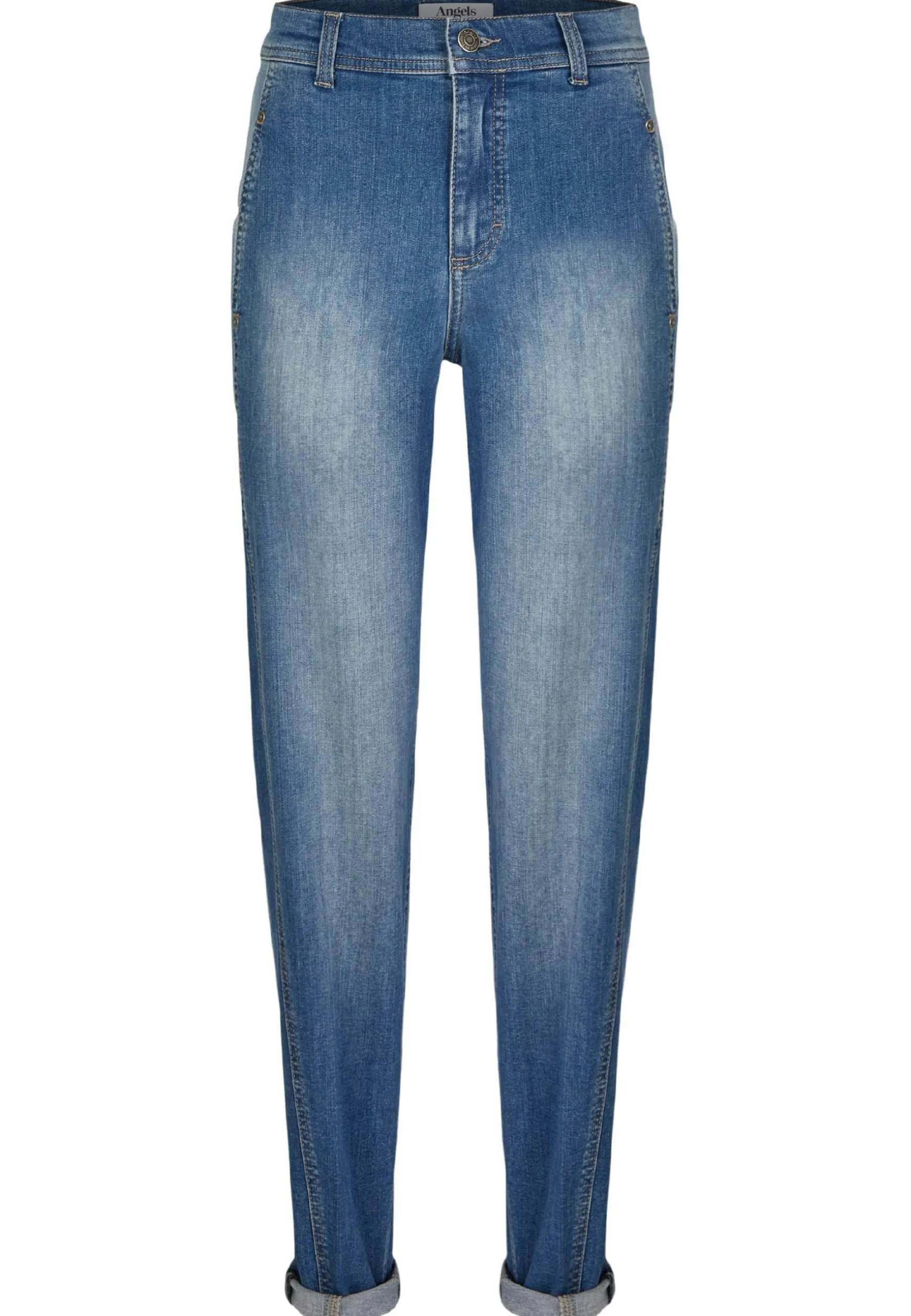 Mom-Jeans Alma Crop mit Logo-Applikation